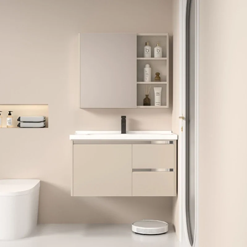 Шкафчик для салона зеркала шкаф хранения многофункциональная полка ванной