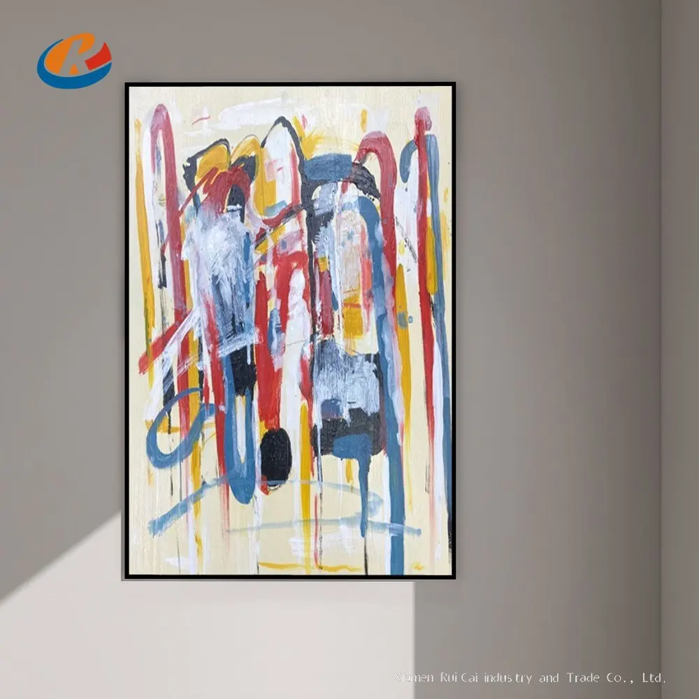 

Simple Colorful Line Oil Painting Without Frame 100% Handmade For Living Room Home Decor Wall Art