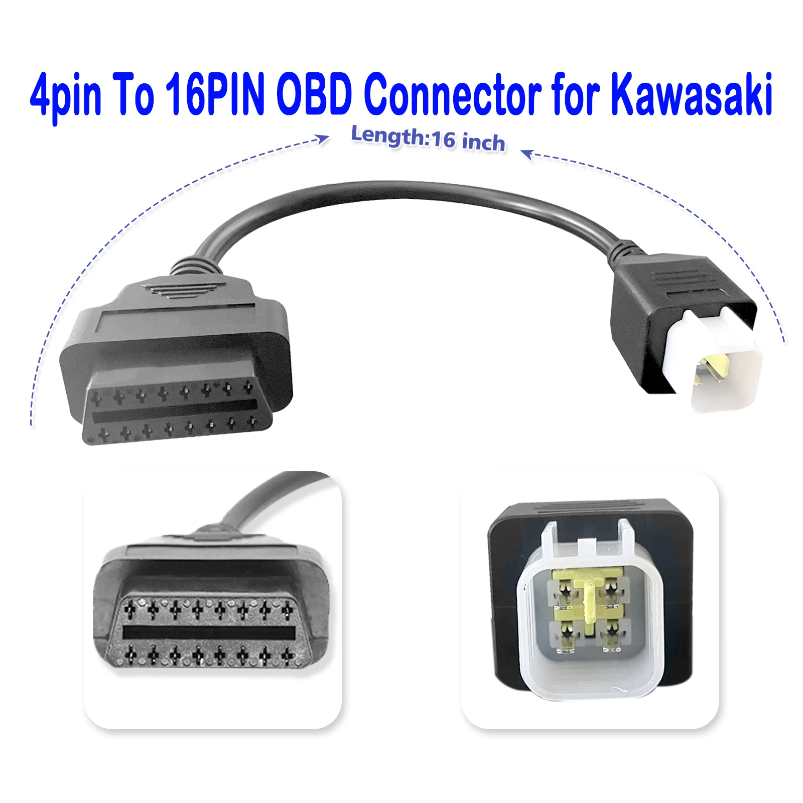 

OBD2 для Kawasaki 4-контактный сканерный кабель OBD2 диагностический адаптер для мотоцикла соединительный кабель для ER6N EX650F Ninja400 Z250 Z650 Z900
