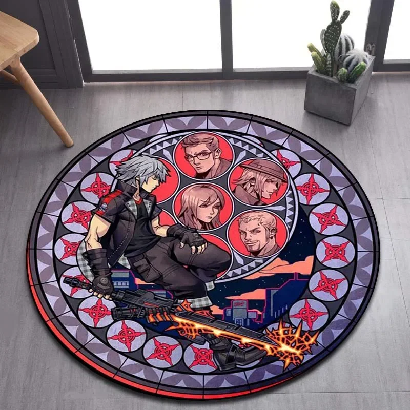Фото Коврик Kingdom Hearts с мультяшным узором, круглый напольный коврик, ковер для гостиной, ванной комнаты, кухни, коврик для двери, нескользящий напольный коврик №4