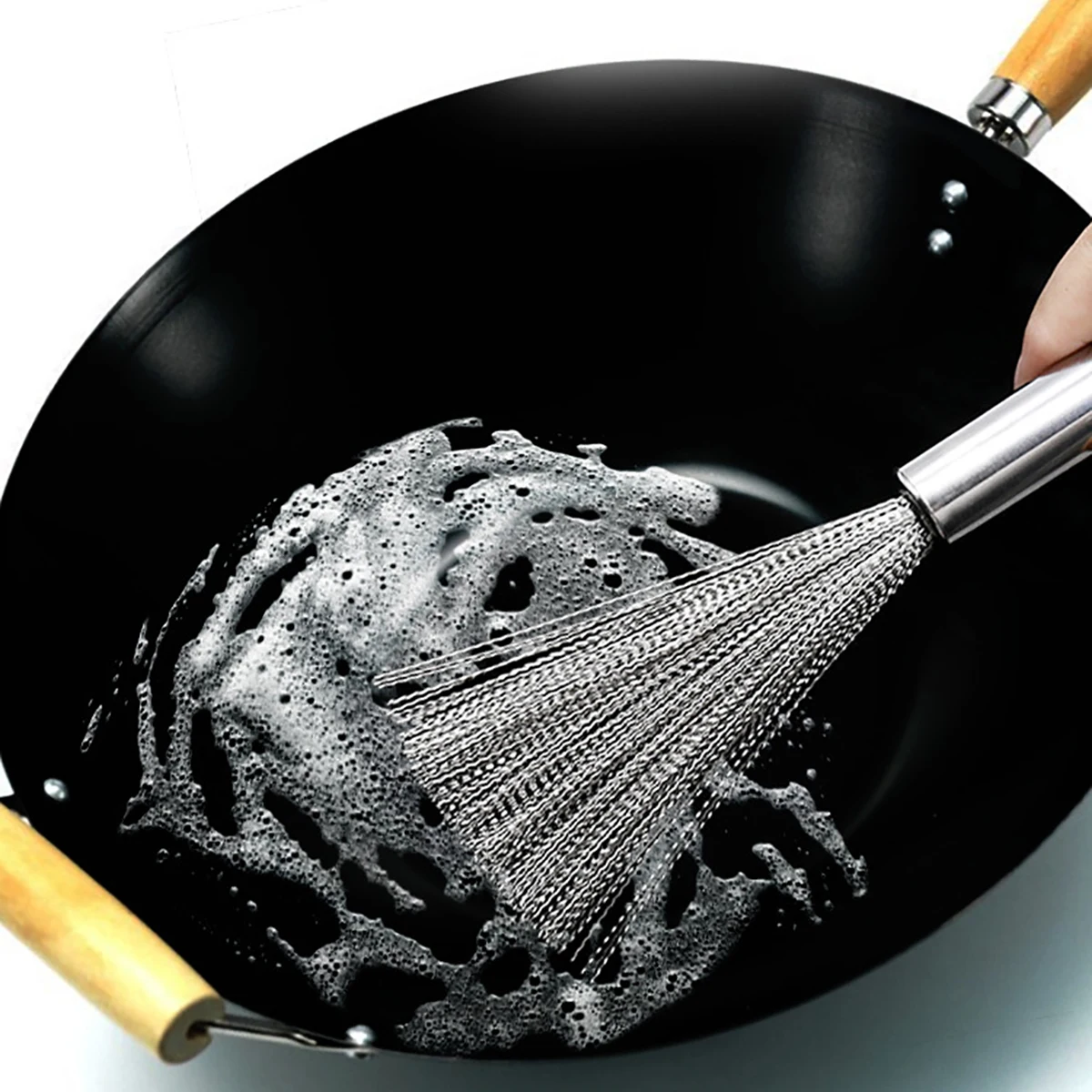 

Щетка-Сковорода Из Нержавеющей Стали с длинной ручкой, для сильной дезактивации, полезные принадлежности для кухни, бытовые инструменты для уборки, товары для дома