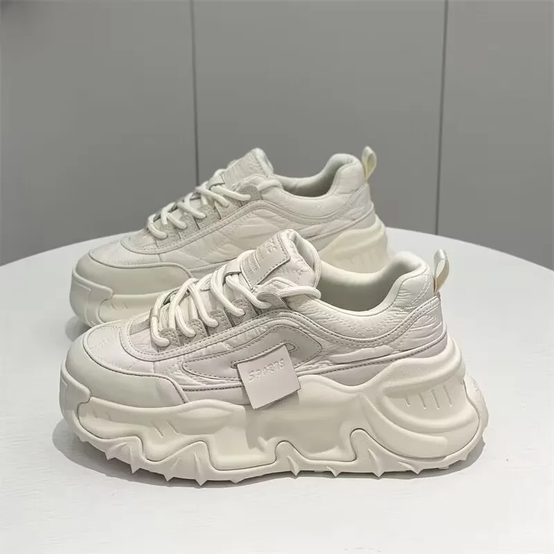 

Fashion 2022 Spring Reflective Platform Sneakers Women Shoes Korean Lace Up Chunky Sneakers Mixed Color Women's Vulcanize Shoes