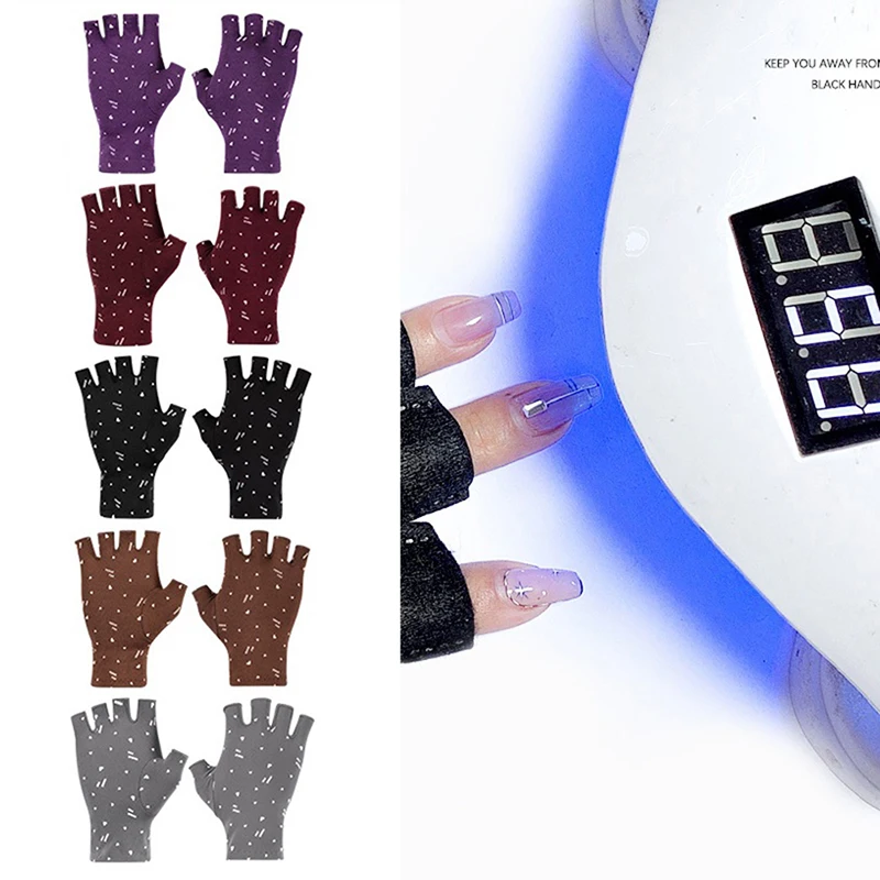 

Перчатки с защитой от УФ-лучей для сушки ногтей, перчатки с защитой от УФ-лучей для дизайна ногтей, инструменты для маникюра, 1 пара