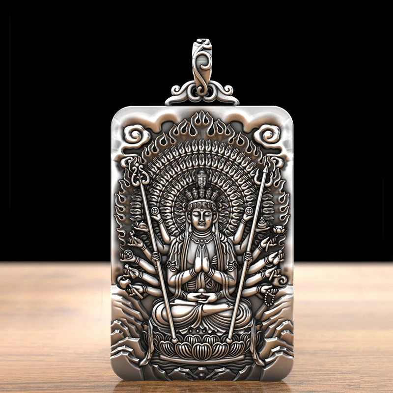 

Мужское ожерелье RD National Tide Solid Big Buddha Brand Void, тибетский покровитель зодиака Будды принадлежит крупному рогатому скоту и тигра