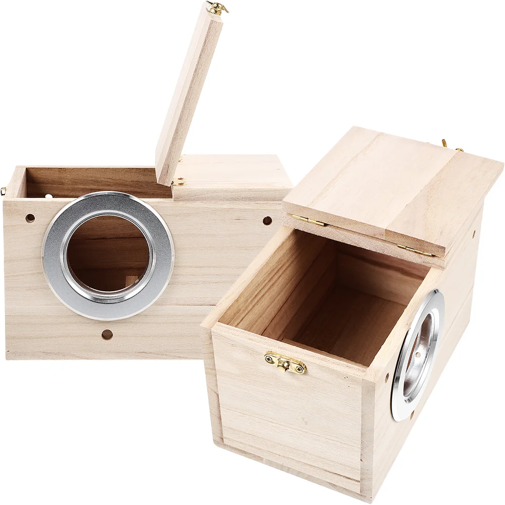 

Wood Bird House Bird Nest Houses Garden Decoration Pet Birds Supplies Natural Wooden Home Hanging