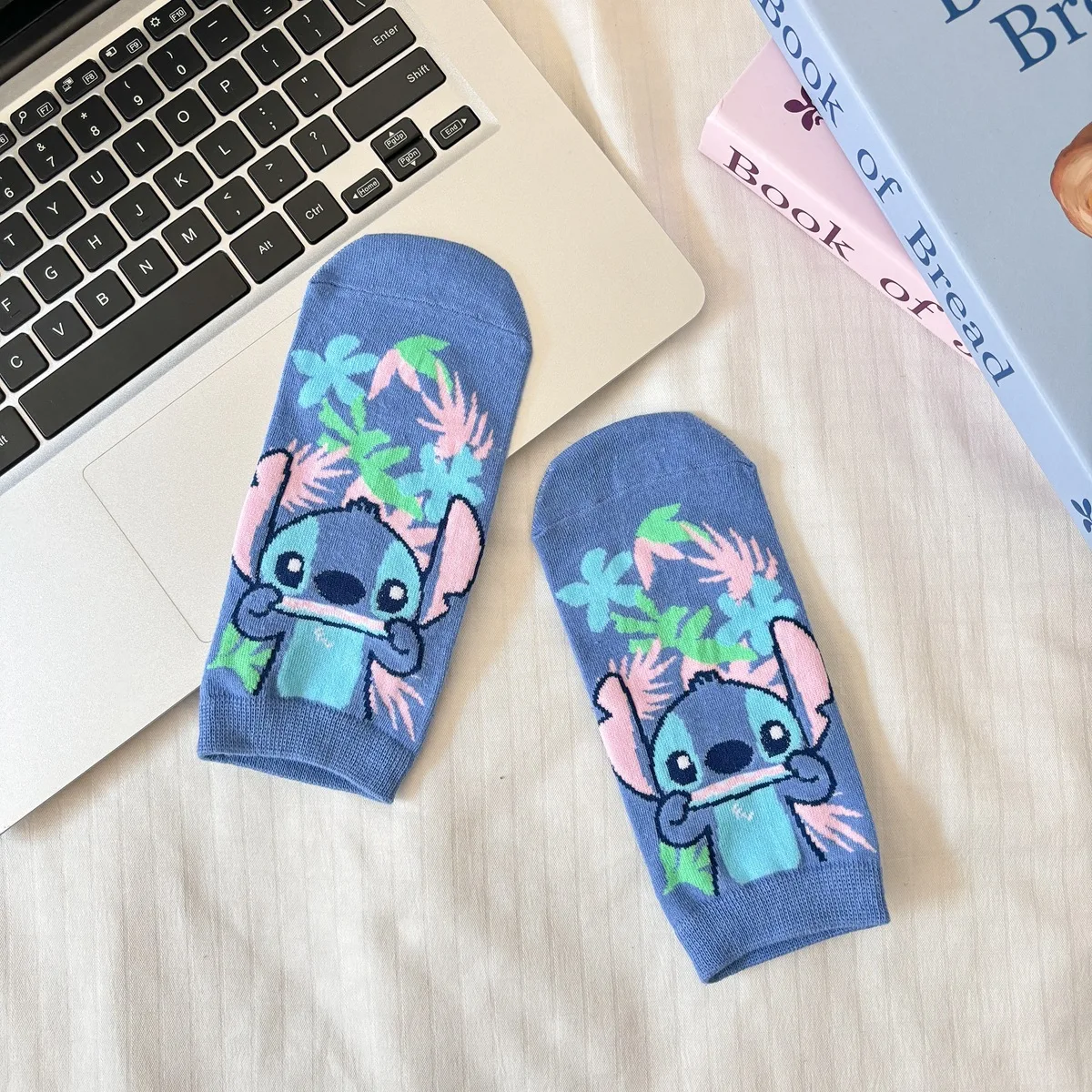 Новые носки Disney Stitch для девочек и мальчиков милые дышащие женские носки-лодочки с