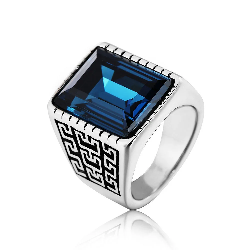 

Retro Luxury Inlaid Zircon Ring Trend Domineering Men's Ring Classic Exquisite Personality Jewelry Accessories Gift Size 6-10
