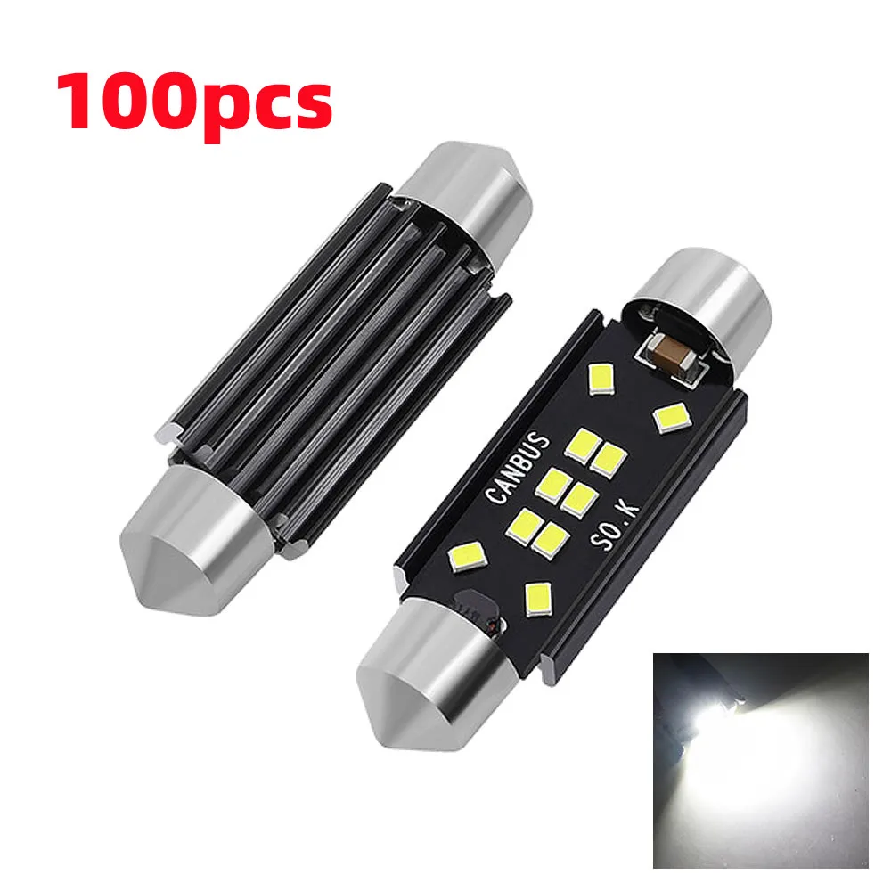 

Discount 100x 31MM 36MM 39MM 41MM Car Led 8 10 SMD 2016 Festoon Lights Interior Dome Lamps Reading Bulbs CANBUS No Error DC 12V