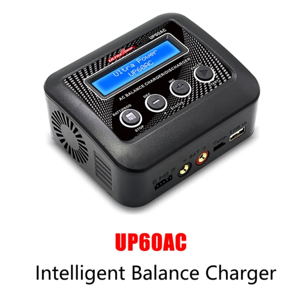 

Зарядное устройство UltraPower UP60AC LiPo 2-4S со встроенным источником питания 60 Вт и несколькими функциями для радиоуправляемой модели автомобиля