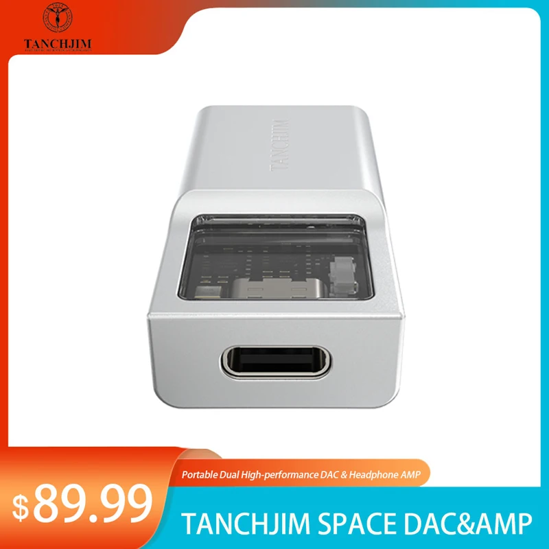 

Tanchjim Space Mini Portable USB C DAC AMP HIFI Headphone Earphones Amplifier Dual CS43131 Decoder with 3.5mm and 4.4mm Outputs