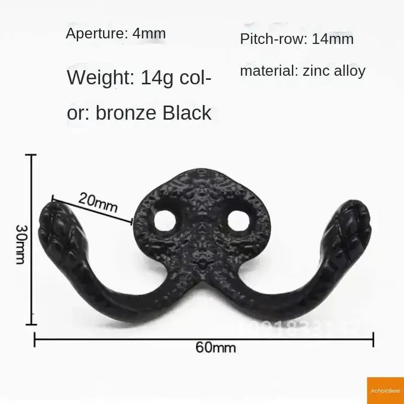 10-одиничный вешалка для одежды из сплава винтажная в стиле ретро украшение двери