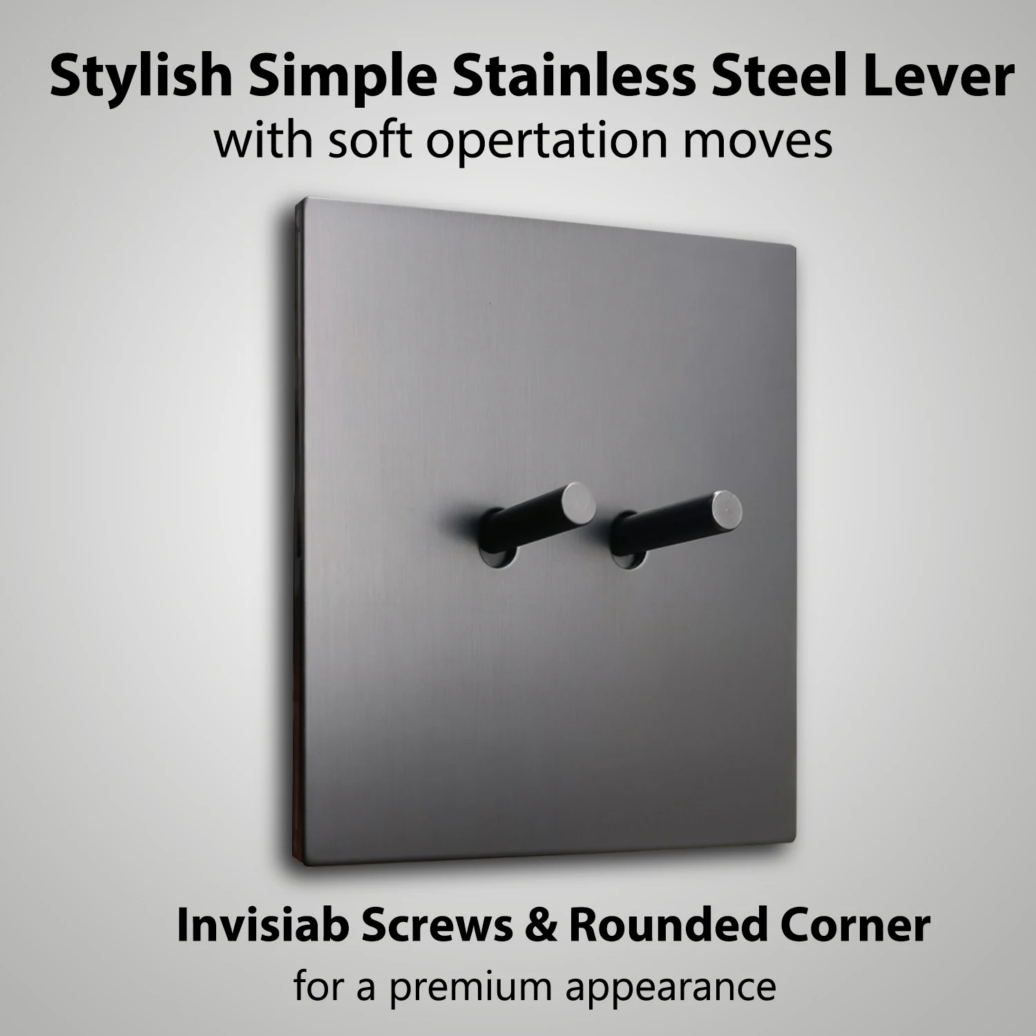 Тумблер WALLPAD 2-позиционный настенный выключатель матовая тонкая стальная панель