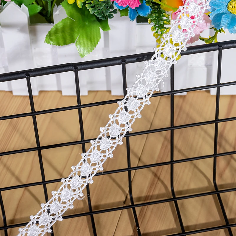 Маленький Широкий полиэстер с полой вышивкой кружевной тканевый воротник вырез