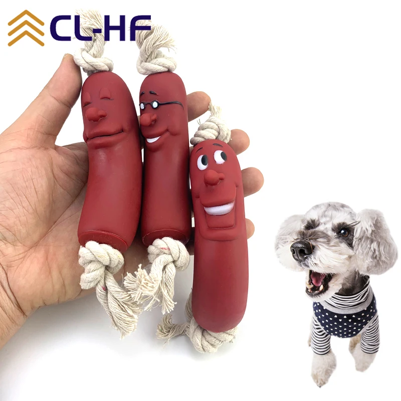

Unique Design Pet Dog Chew Toys Funny Sausage Styling The Vivid Of Expression Toys Squeaky Teeth Cleaning Training Pet Products