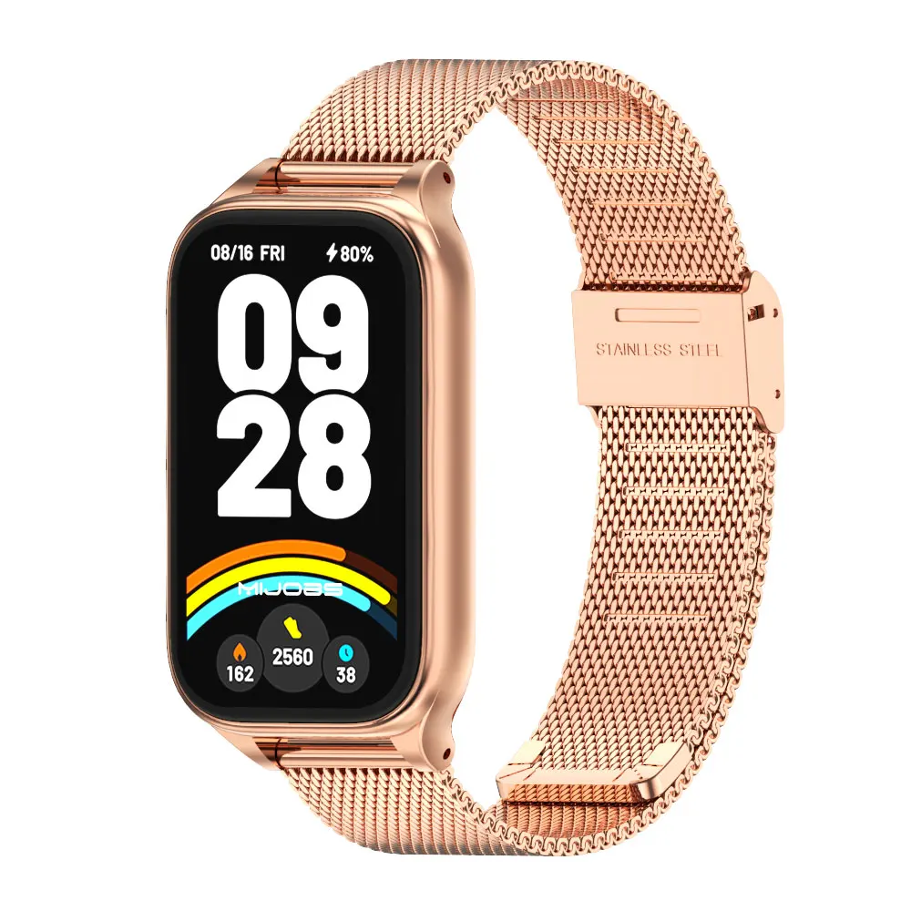 Фото Металлический ремешок для Mi Band 9 Active Браслет-браслет для Xiaomi Smart Band 8 Active Ремешок для часов Mi 8 Active Ремешок из нержавеющей стали №3