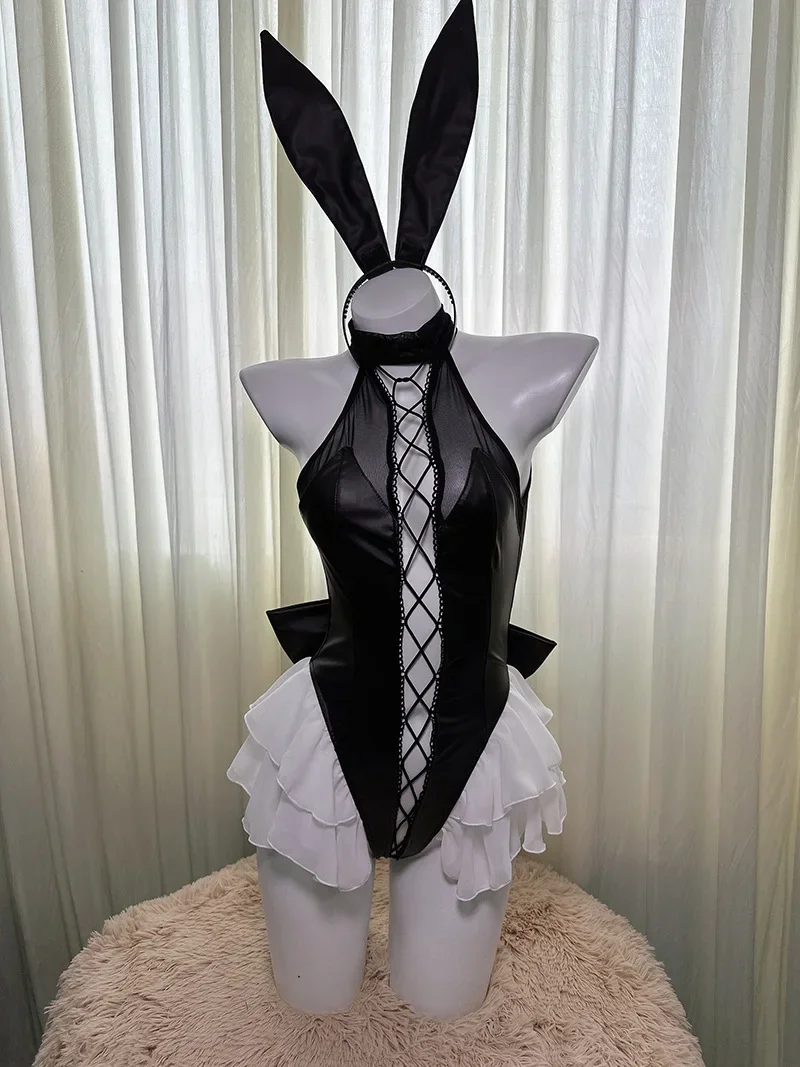 Сексуальный женский Готический комбинезон из лакированной кожи в стиле аниме