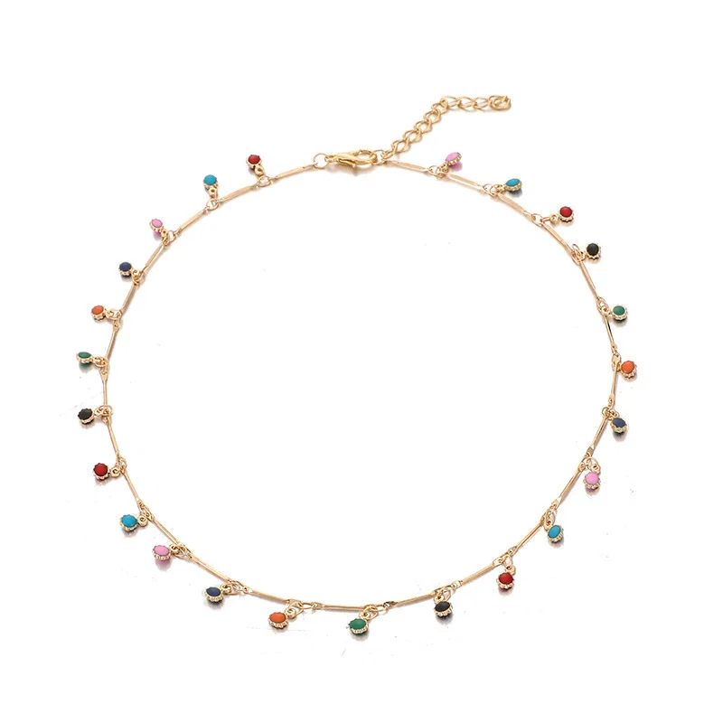 

Summer Design Ladies Candy Color Tassel Necklace Clavicle Chain