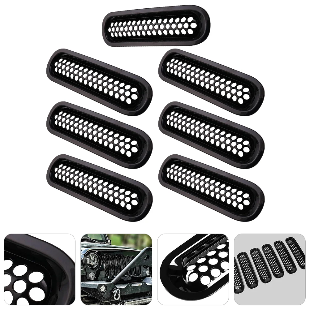 

7Pcs Premium Sturdy Vehicle Waterproof Grille Buckle Style Grille Auto Insect Net