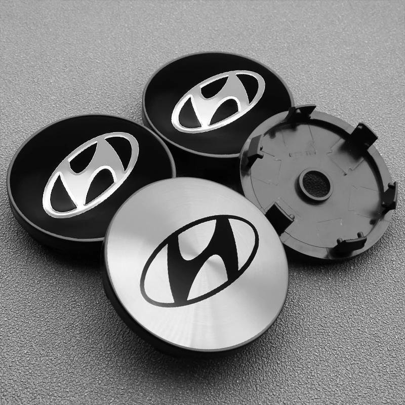 4Pcs Car Accessories Wheel Hub Center Cap Stickers Emblem Decals For Hyundai Accent Tucson I30 IX35 Santa Fe Sonata GV70 G70 - купить по