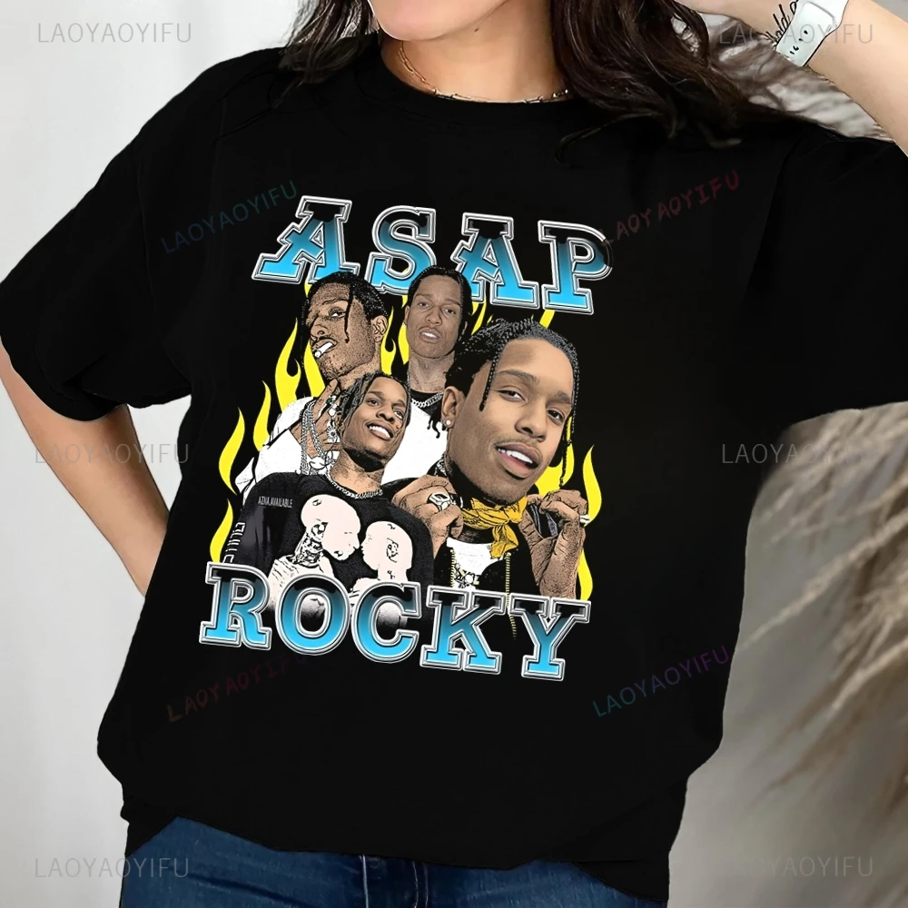 Футболка с принтом ASAP ROCKY в стиле ретро топ нейтральный тренд рубашка унисекс