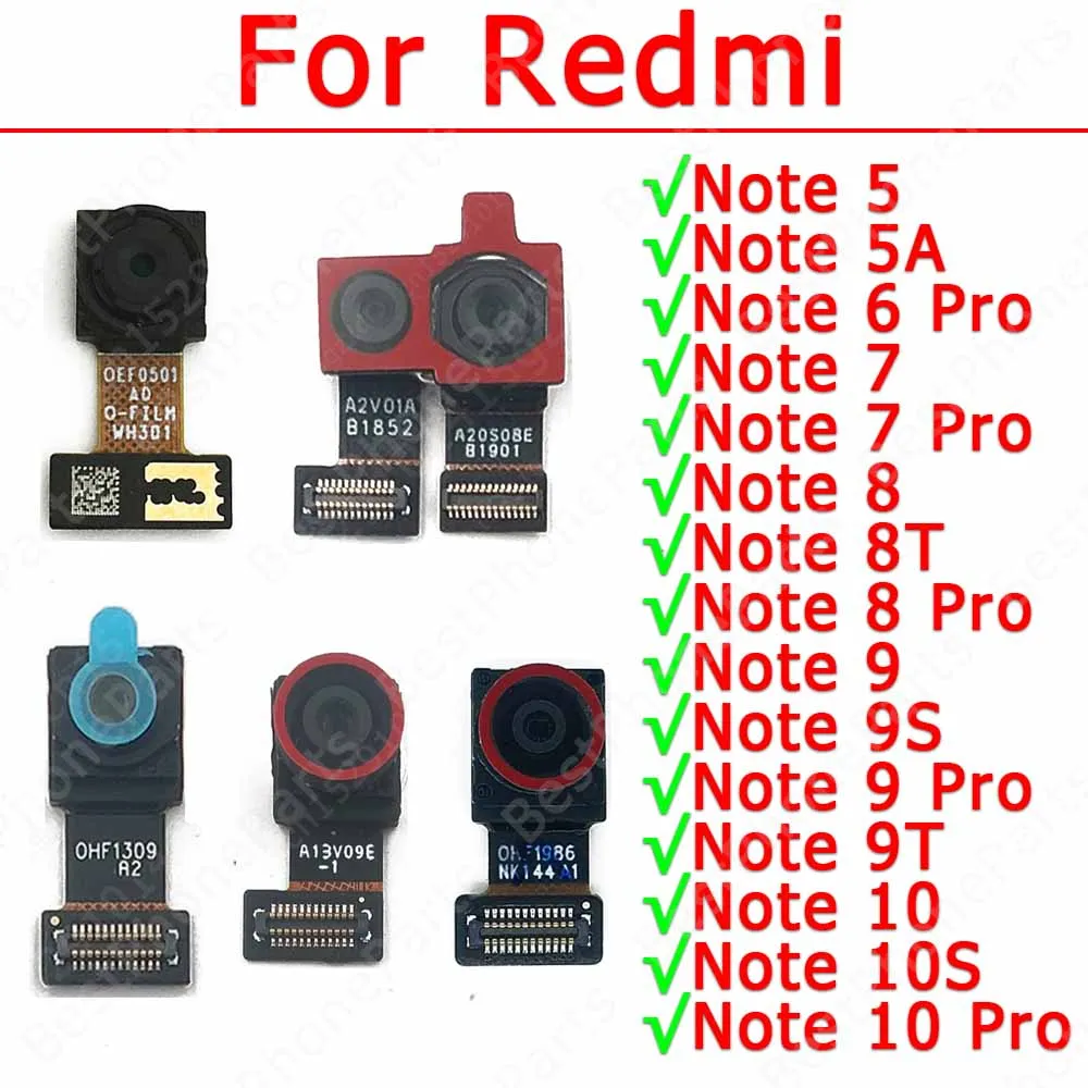 

Selfie Camera For Xiaomi Redmi Note 9 9S 9T 10 11 Pro 10S 5 5A 6 7 8 8T Front Frontal Camera Module Facing View Original Parts