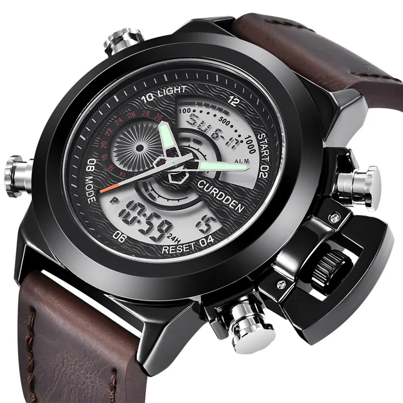 Reloj Hombre, оригинальные брендовые мужские часы CURDDEN, студенческие повседневные спортивные часы с кожаным ремешком, цифровые дизайнерские часы Relogio Masculino 2025 (art.: 3920d0ea9451c) - 3920d0ea9451c
