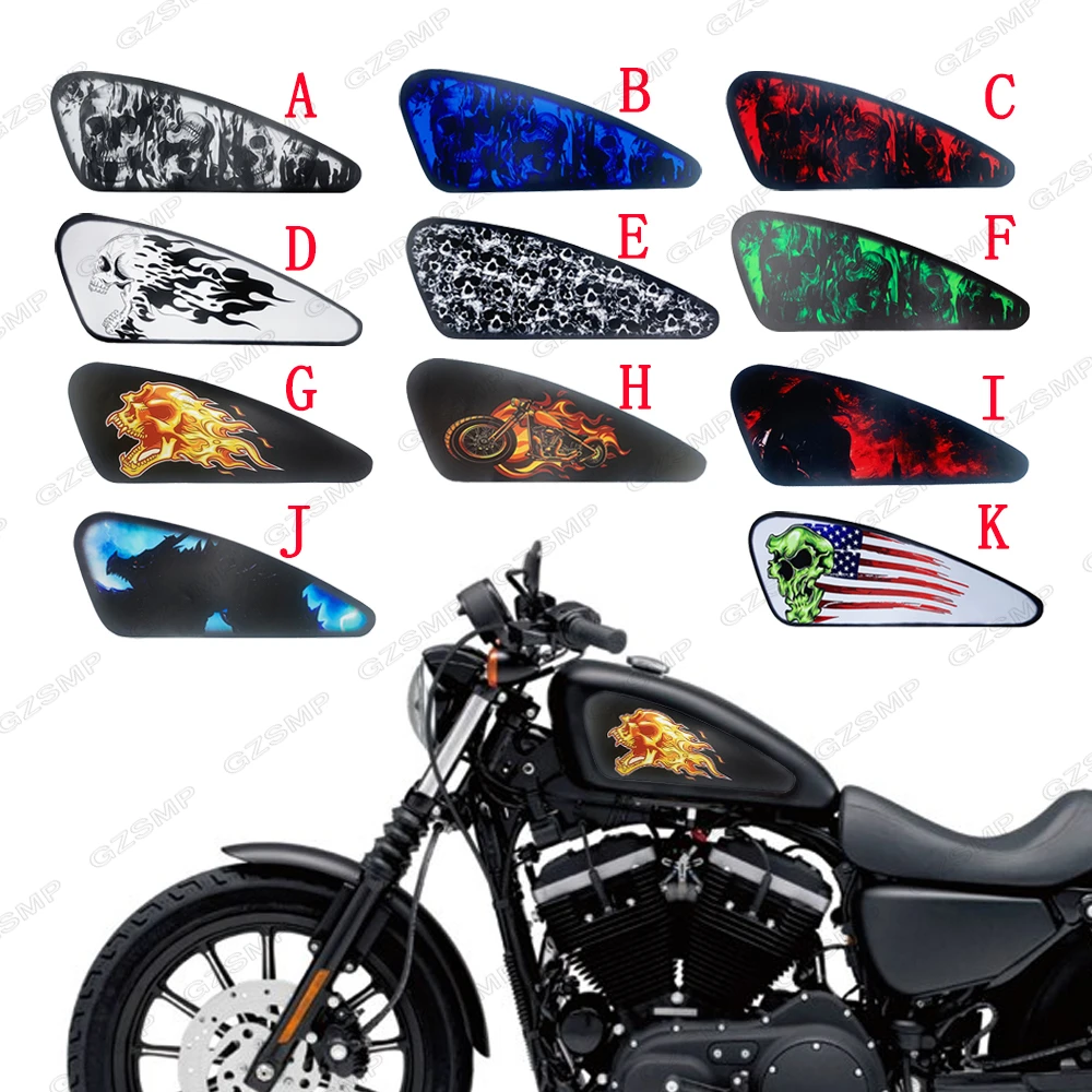 

for Harley Sportster XL 883 1200 48 72 Motorcycle Fuel Tank Decal skull Sticker