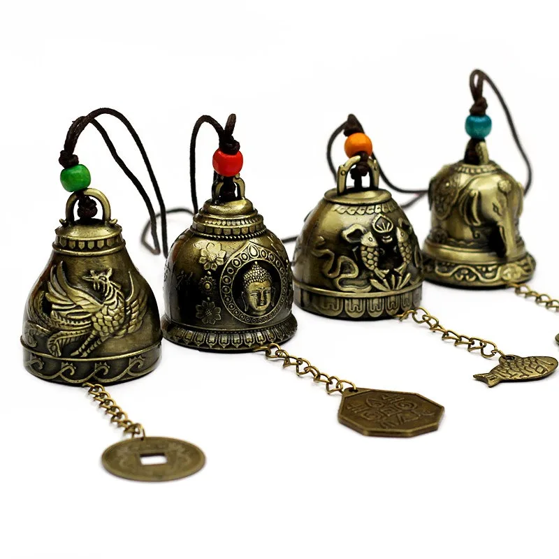 

Feng shui Buddhism Copper Bell Religious Wind Bell Buddha Home Hanging Decoration Blessing for Luck Wind Chime Car Decor Crafts