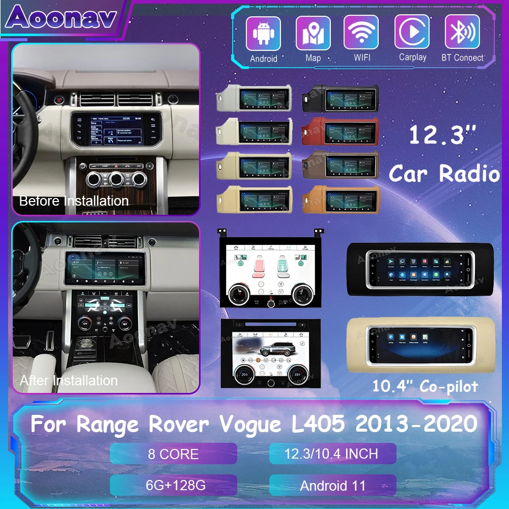

Автомобильный радиоприемник на Android 11 128G для Range Rover L405 LHD 2013 2014 2015-2020, сенсорный экран, GPS-навигация, мультимедийный плеер Carplay