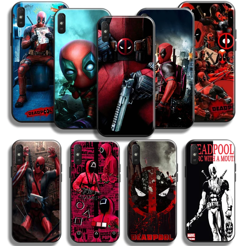 

Marvel Deadpool Case For Xiaomi Redmi 9A Phone Case For Redmi 9AT Liquid Silicon Coque Black Carcasa Funda Soft