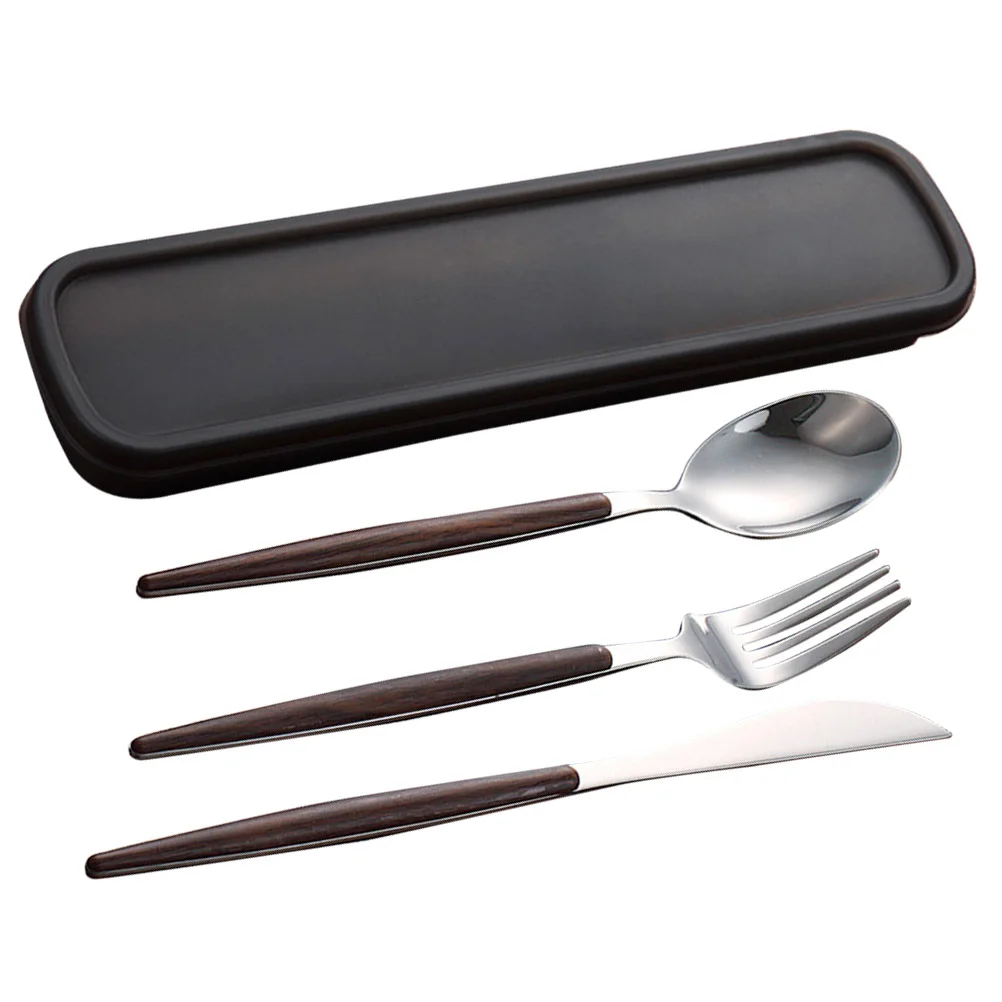 

4 Pcs Kitchen Silverware Set Forks Silverware Stainless Steel Silverware Set Portable Cutlery Set Metal Portable Tableware Set