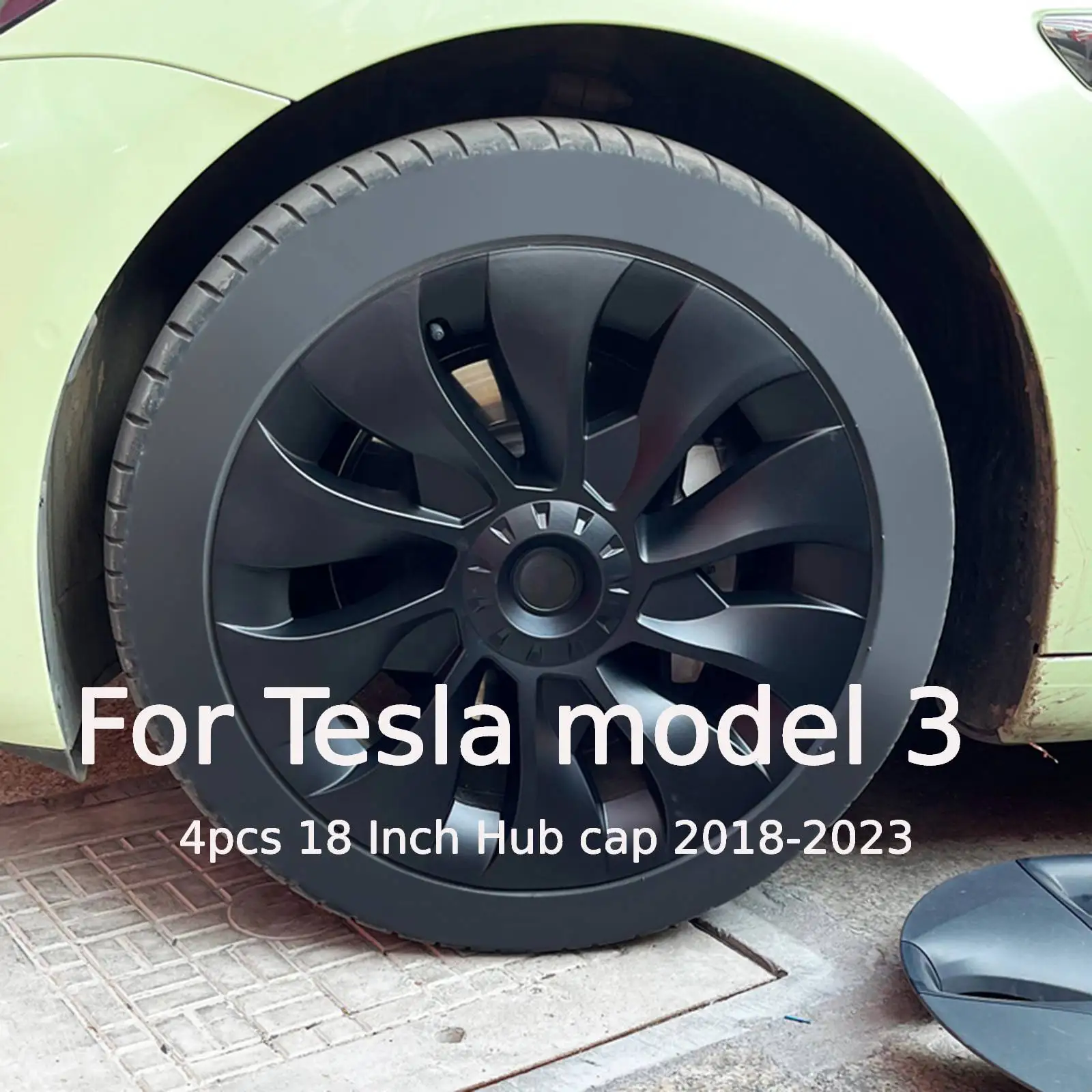 

4pcs Car Wheel Hub Cap for Tesla Model 3 18 Inch Hubcap 2018-2023 Replacement Wheel Cap Automobile Full Rim Cover Accessories