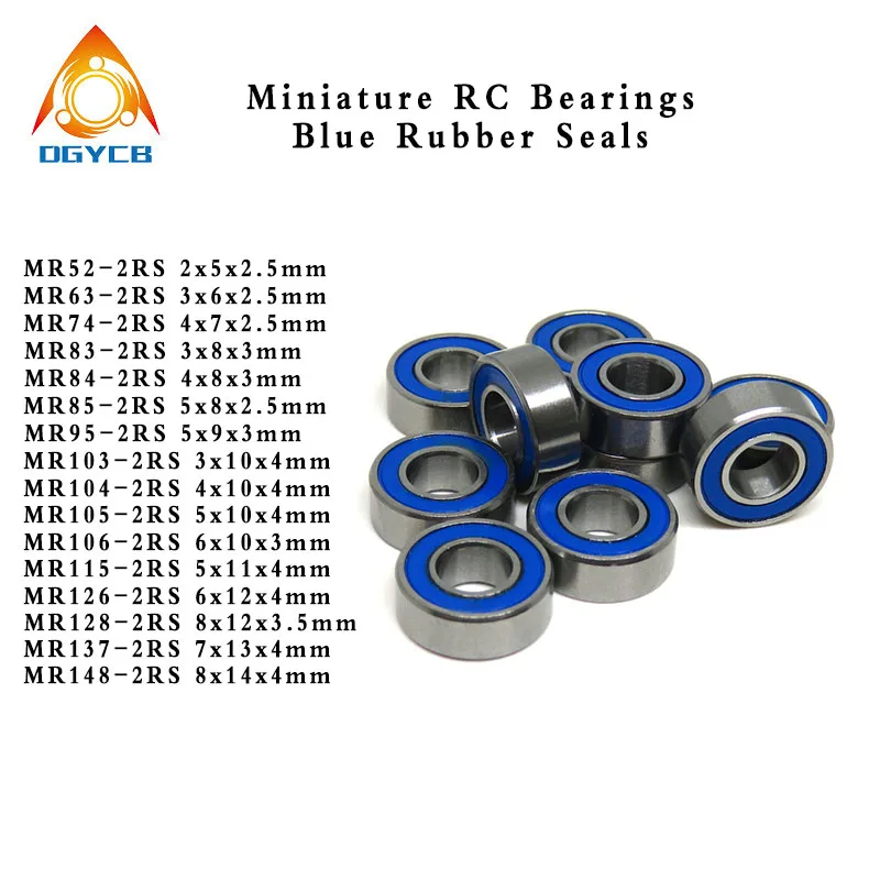10pcs 5x11x4 mm MR115RS ABEC3 Miniature MR115-2RS Ball Bearings Blue Sealed MR115 2RS L1150D Bearing