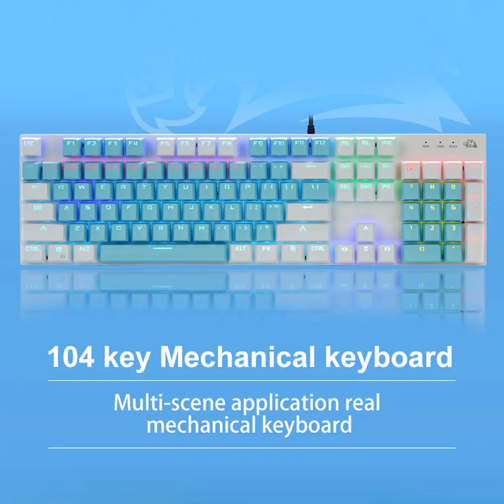 

Механическая Проводная клавиатура с разноцветной RGB подсветкой, 104 клавиш