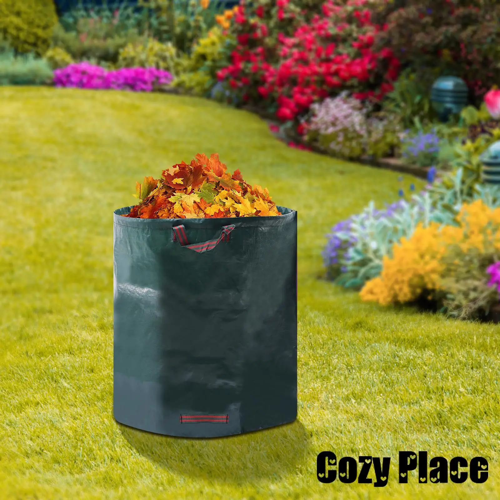 

Мешок для садовых отходов 80 галлонов, многоразовый мешок для мусора, галлоновый садовый мешок для хранения листьев с ручками, водонепроницаемый мешок для хранения листьев