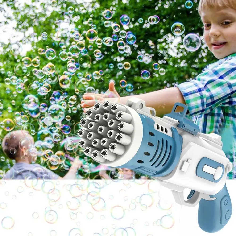 

23Holes Bubble Gun Electric Automatic Soap Rocket Bubbles Kids Children Toy Portable Outdoor Light LED Toys Party Blower Ma Y5S0
