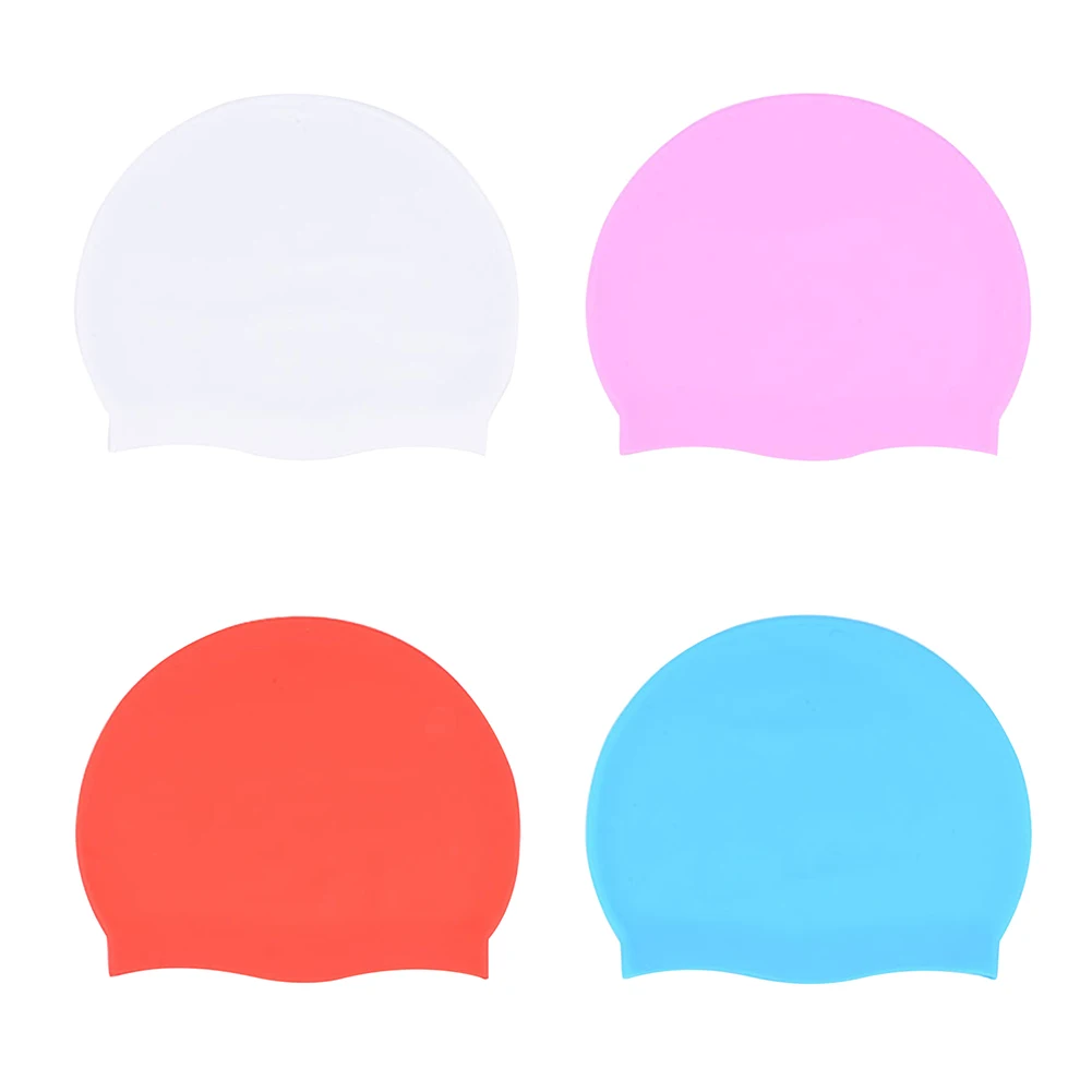 

Silicone Swimming Cap Adults Waterproof Summer Swim Pool Cap Elastic Long Hair Diving Hat Swim Training Headwear