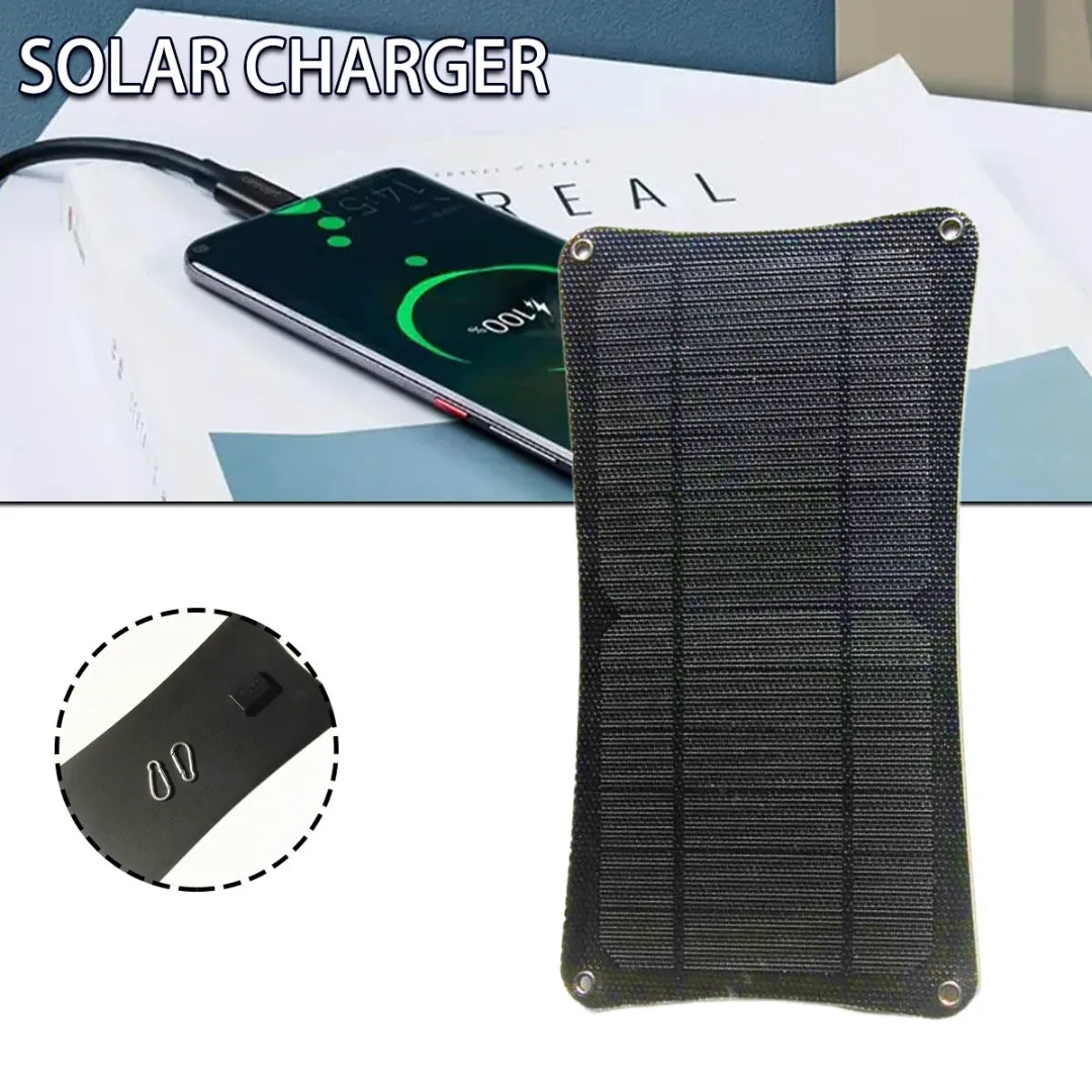 

1pc 5V Portable Solar Battery Charger With One Double USB Port Outdoor Emergency Solarpanel Charging Power Supplies For RV Phone