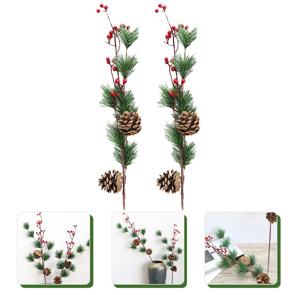 

Picks Berry Stems Christmas Artificial Branch Pine Floral Table Xmas Wreath Chriatmas Arrangement Cone Fake Berries Holly Spray