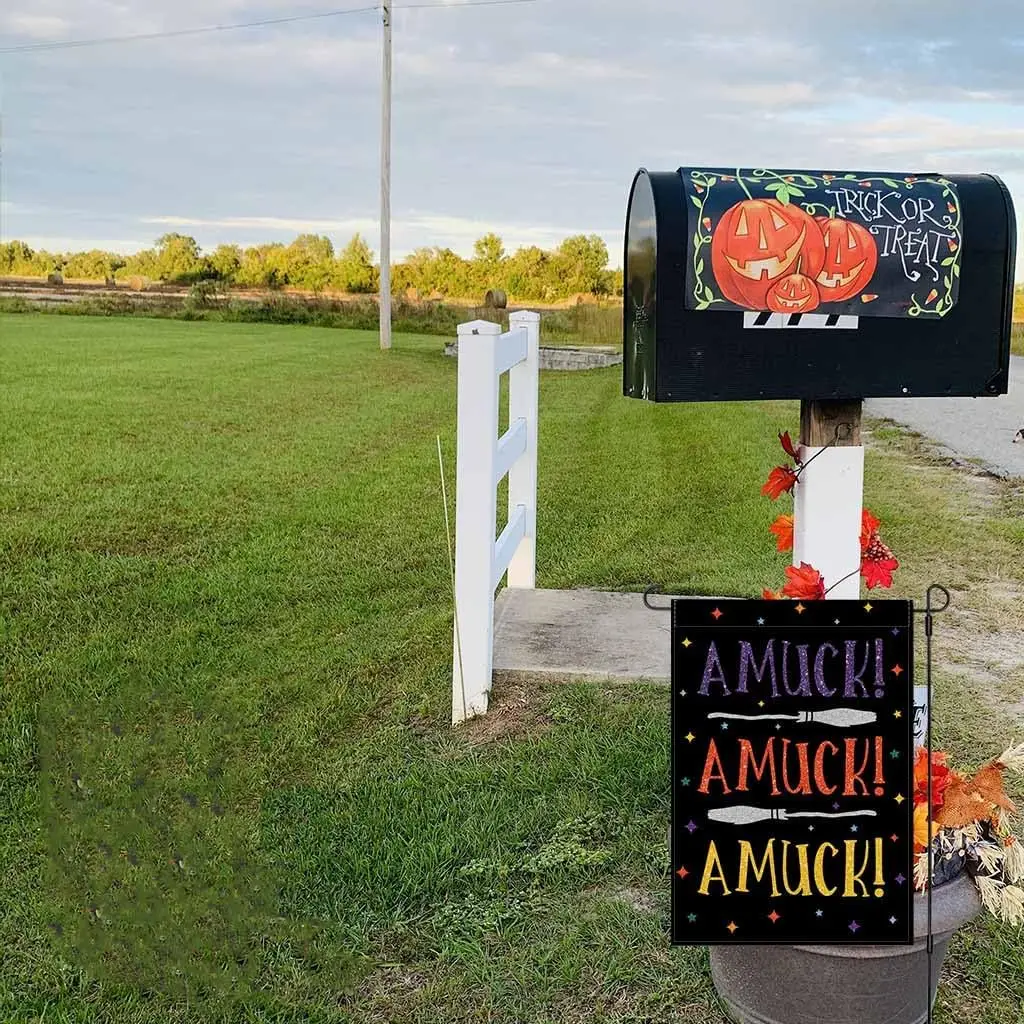 PANDICORN Хэллоуин Фокус Покус Садовый Флаг 12x18 дюймов Двусторонний Amuck Украшения