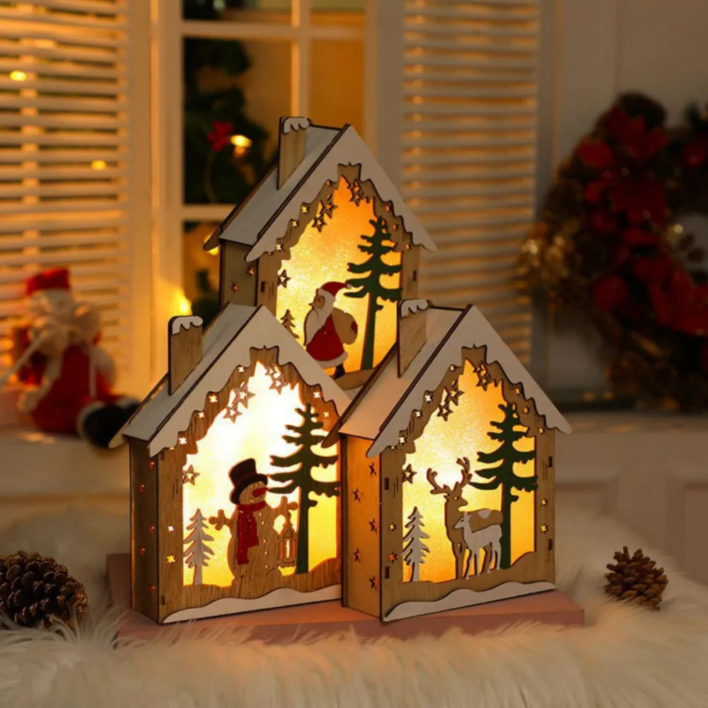 Деревянный Рождественский Декор в деревенском стиле с искусственными