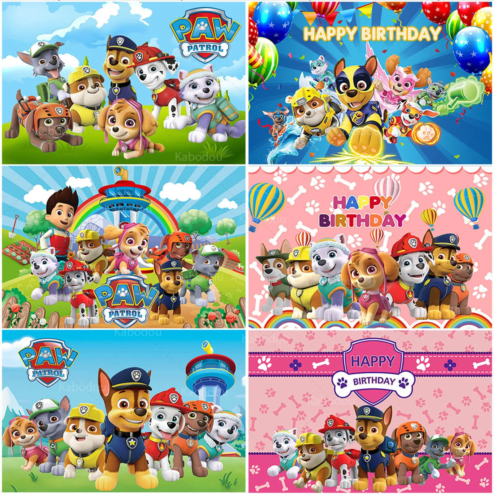 

Paw Patrol Backdrop Party Decoration Kids Girs Boy Birthday Photography Background Puppy Event Banner Poster Photo Studio Props
