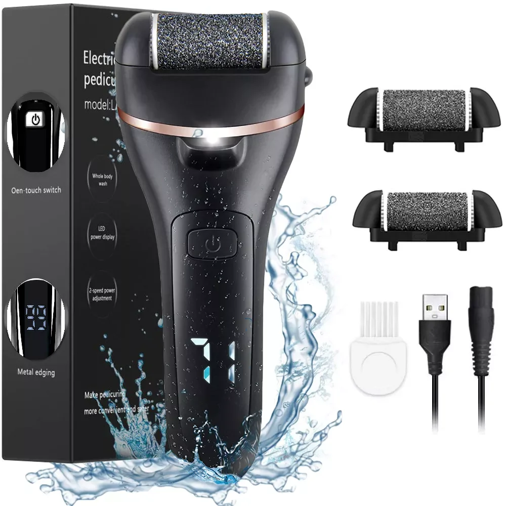 

Rechargeable Electric Foot File Callus Remover Machine Pedicure Device Foot Care Tools Feet For Heels Remove Dead Skin LED