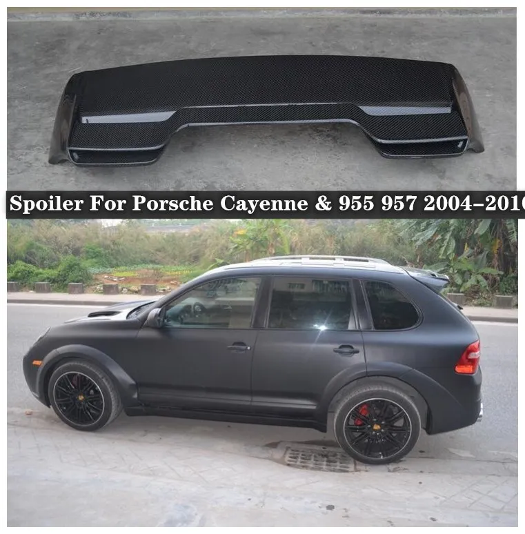

Fits For Porsche Cayenne & 955 957 GTS-Style 2004-2010 High Quality Real Carbon Fiber Car Rear Trunk Lip Spoiler Splitters Wing