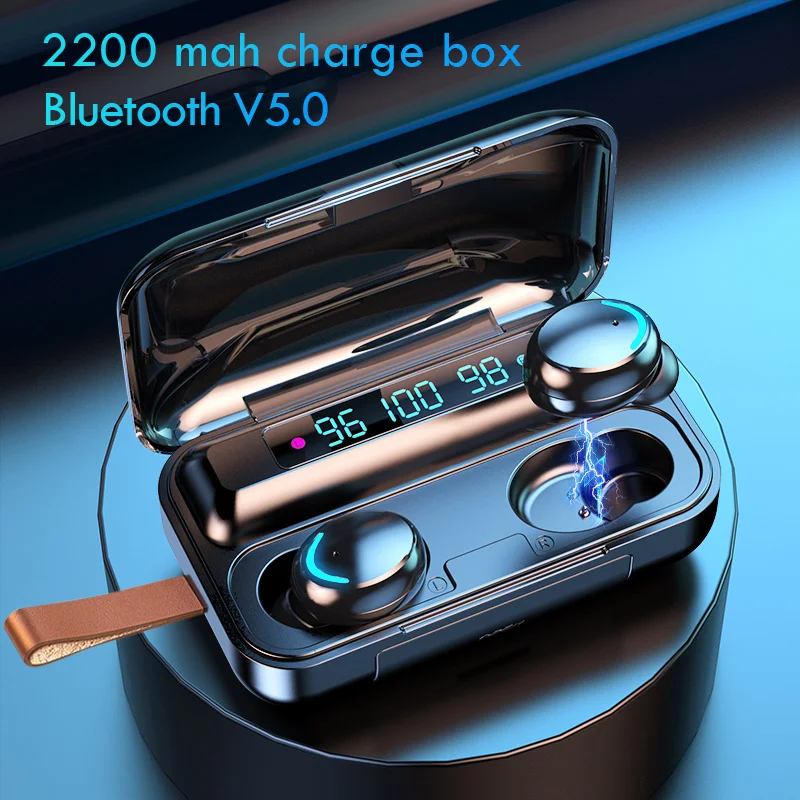 

TWS Fone Bluetooth Earphones 2200mAh Charging Box Wireless Headphone Stereo Sports Waterproof Earbuds Headsets With Microphone