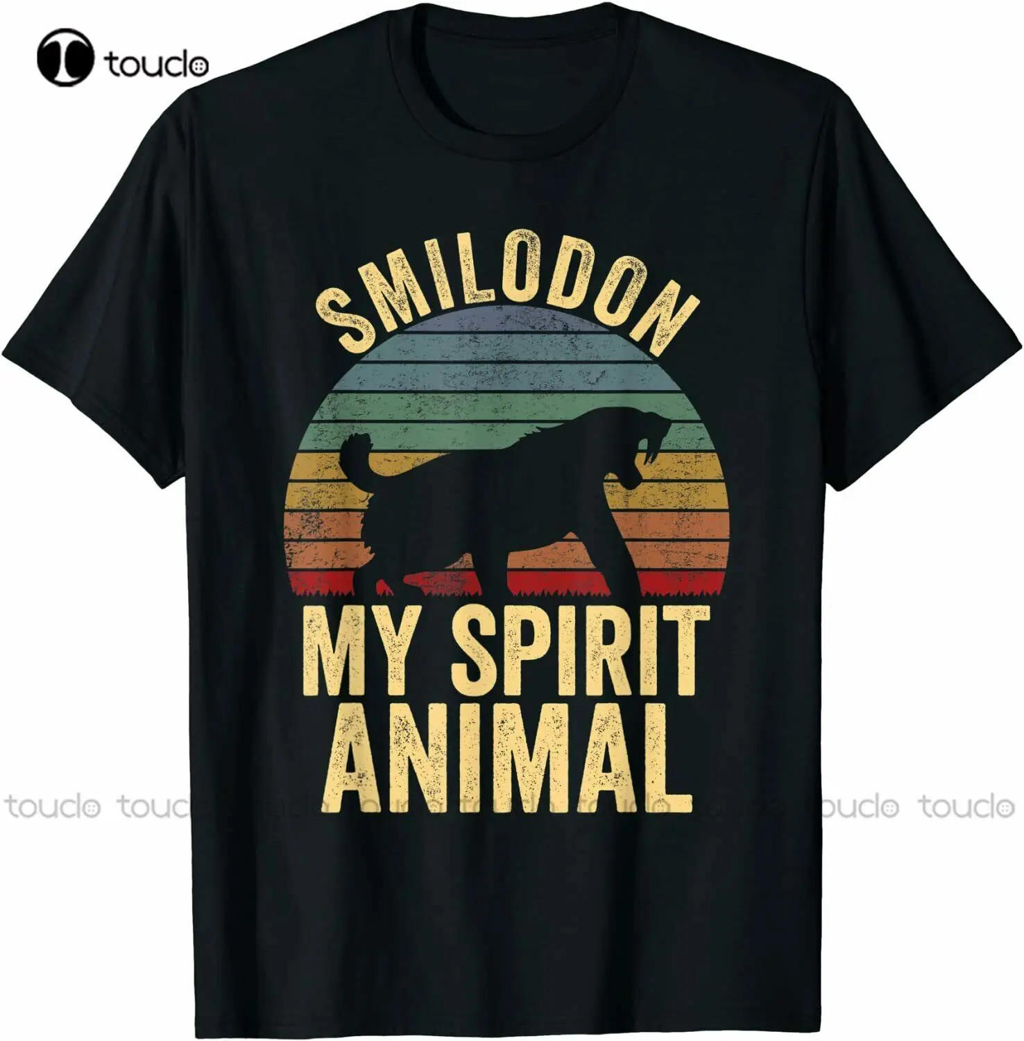 

New Smilodon Is My Spirit Animal Saber Tooth Vintage T-Shirt Gift For Tiger Lovers Cotton Tee Shirt S-5Xl