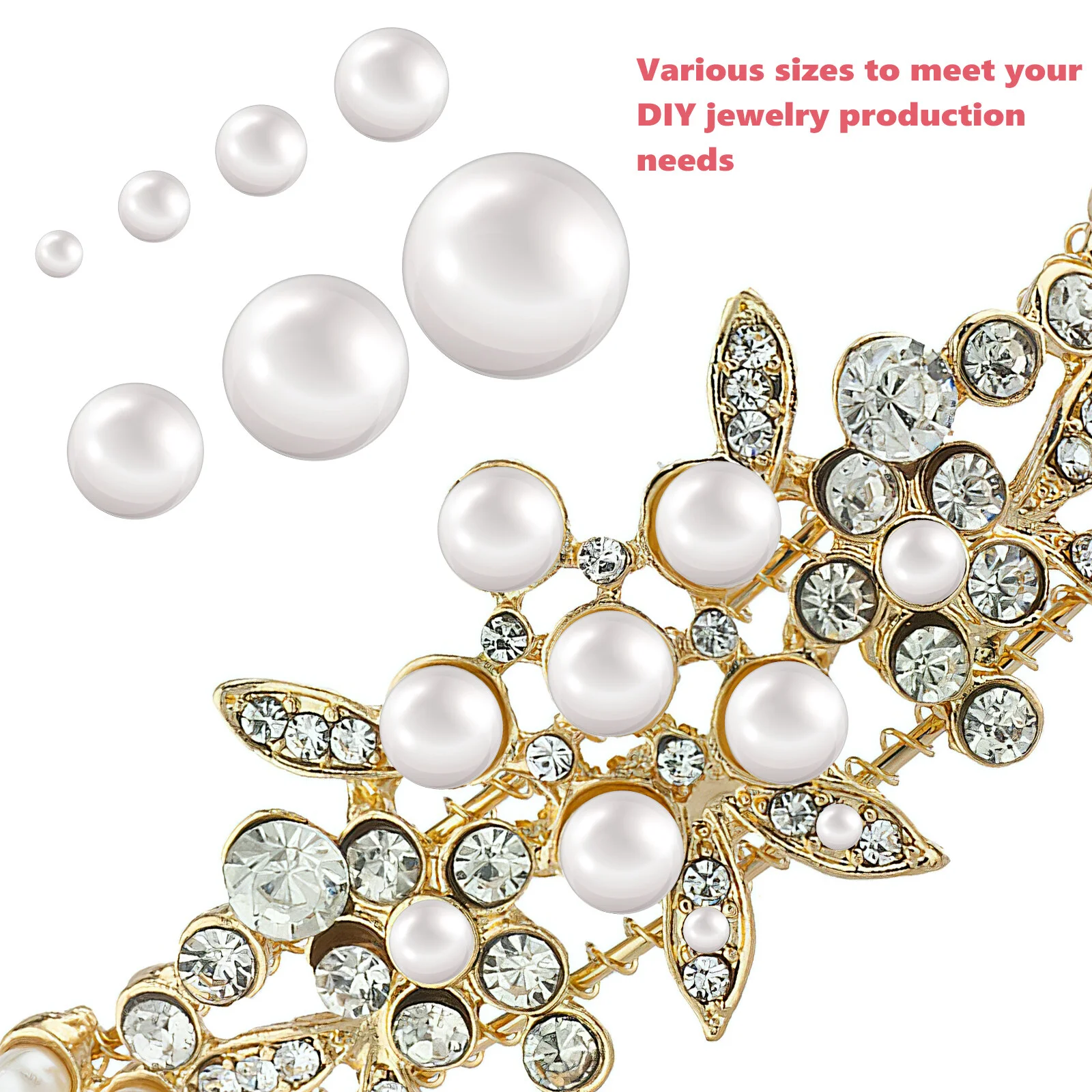 

Pearl Clothing Accessories Pearls Crafting Jewelry Decorations Faux White Flat Back Nail Artificial