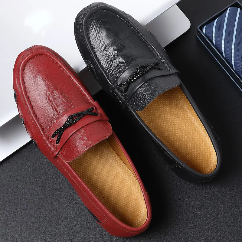 

Mens Shoes Casual Luxury Brand Summer Men Loafers Split Leather Moccasins Comfy Breathable Slip On Boat Shoes