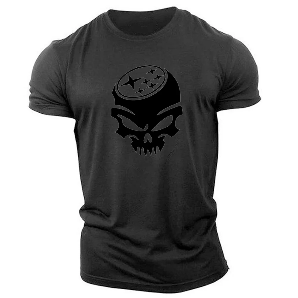 

Funny Skull Print Men's T-Shirt Summer Hot Sale Fashion Classic O Neck Short Sleeve Personality Street Tough Guy Oversized Top