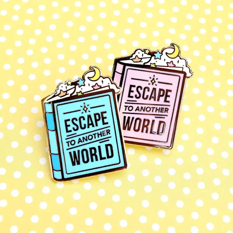 

Escape to Another World Book Enamel Pin // Book Lover Gift, Reader, Read, Librarian, Library, Pin, Cute Pin, Lanyard Pin